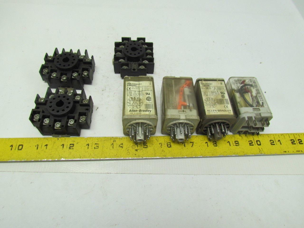 Allen-Bradley 700-HA33A1 Assorted with bases Lot of 4