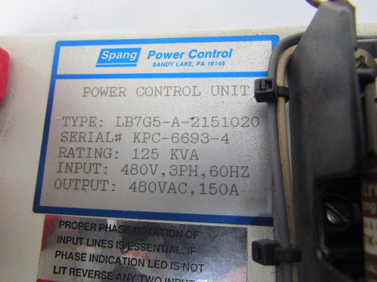 Spang LB7G5-A-2151020 SCR Power Control Unit Synchronous Firing