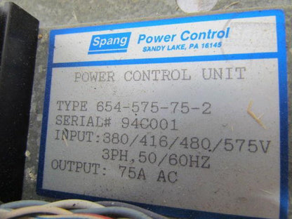 Spang 654-575-75-2 Synchronous Definite Purpose 3PH SCR Power Control Unit