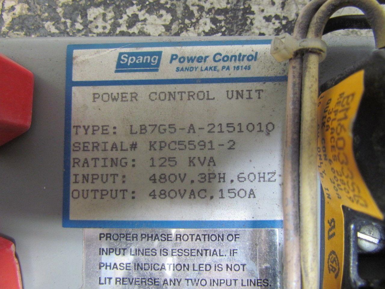 Spang LB7G5-A-2151010 SCR Power Control Unit Synchronous Firing