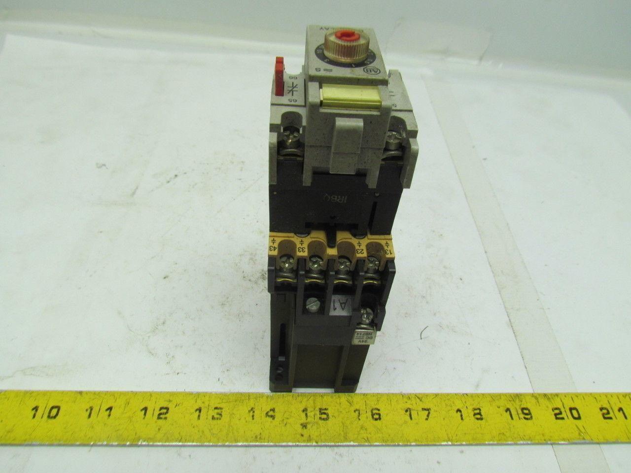 Allen Bradley 700DC-F400 Contactor Relay 600V 10A 24VDC w/196-FTB Delay Timer