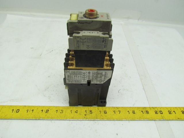 Allen Bradley 700DC-F400 Contactor Relay 600V 10A 24VDC w/196-FTB Delay Timer