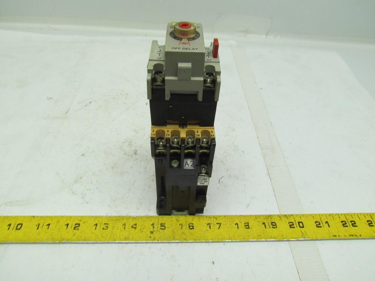 Allen Bradley 700DC-F400 Contactor Relay 600V 10A 24VDC w/196-FTB Delay Timer