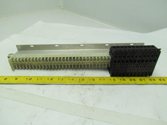 Allen Bradley 1492-F 29 Terminal Blocks w/(11)Circuit Breakers On 7/8" Bar