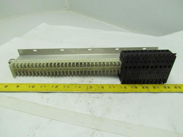 Allen Bradley 1492-F 29 Terminal Blocks w/(11)Circuit Breakers On 7/8" Bar