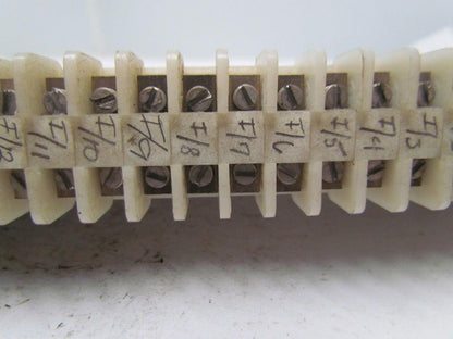Allen Bradley 1492-F 29 Terminal Blocks w/(11)Circuit Breakers On 7/8" Bar