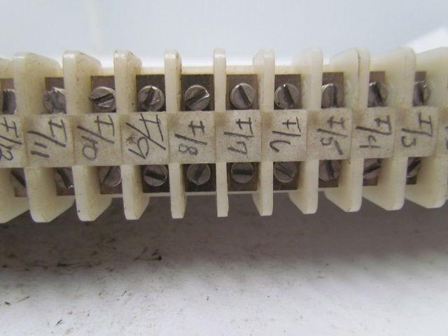 Allen Bradley 1492-F 29 Terminal Blocks w/(11)Circuit Breakers On 7/8" Bar