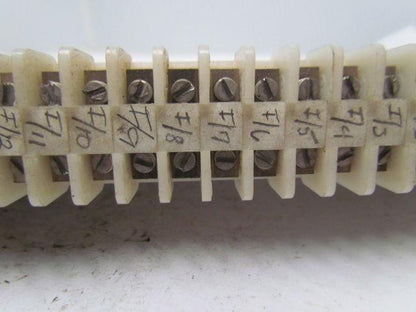 Allen Bradley 1492-F 29 Terminal Blocks w/(11)Circuit Breakers On 7/8" Bar