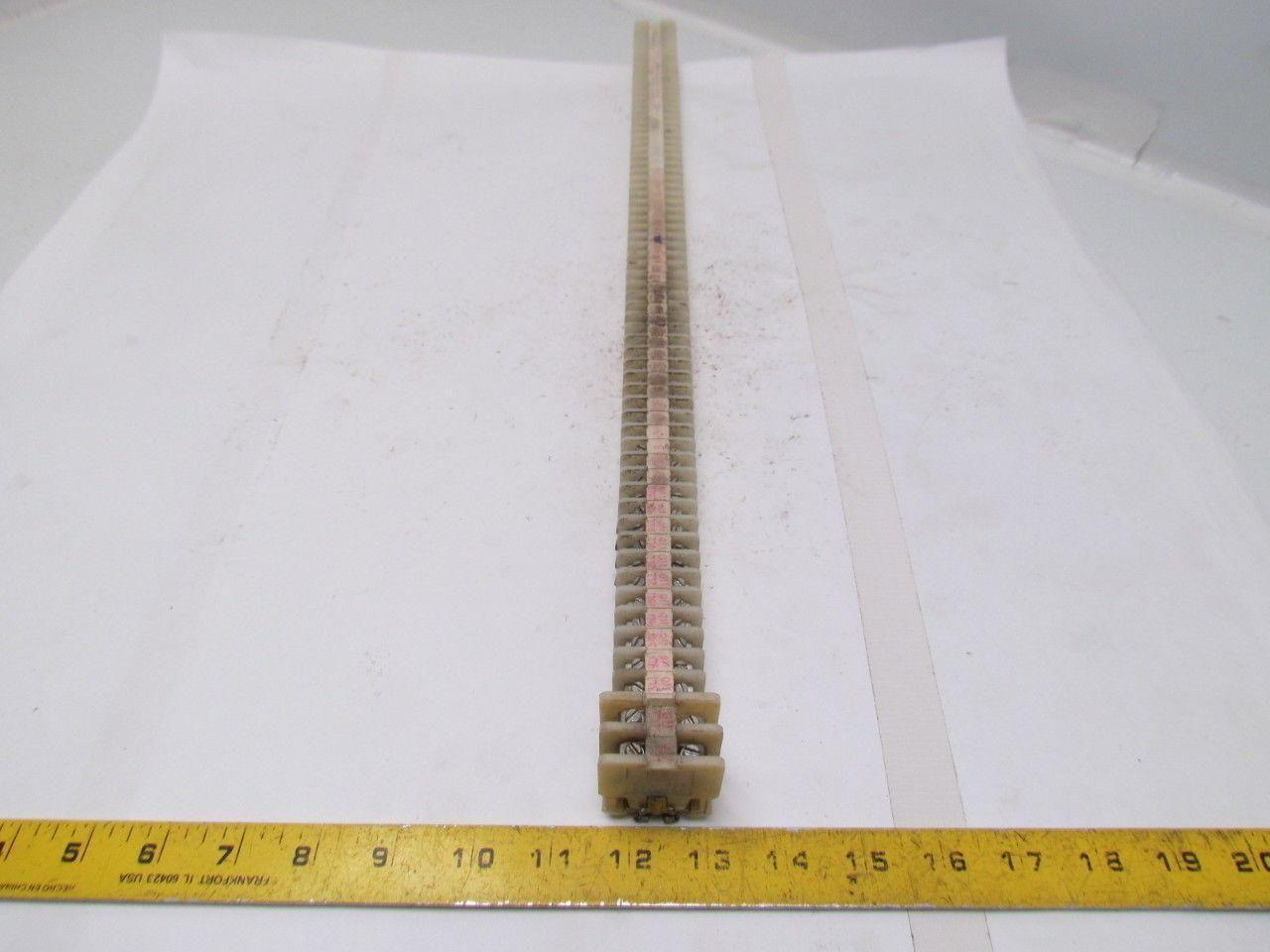 Allen Bradley 1492-F 68 Terminal Blocks On 7/8" Wide DIN Rail 23-7/8 Long
