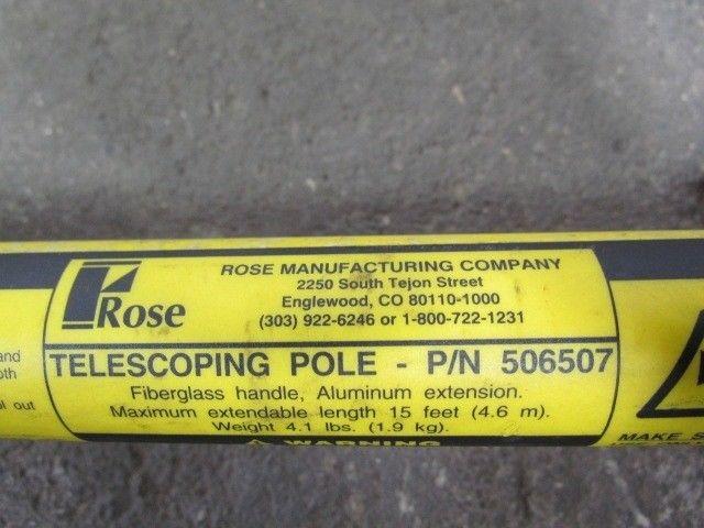 Rose 506507 Telescoping Fiberglass Pole Aluminum 15' Extension 506508 Combo Tool
