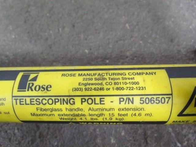 Rose 506507 Telescoping Fiberglass Pole Aluminum 15' Extension 506508 Combo Tool