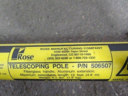 Rose 506507 Telescoping Fiberglass Pole Aluminum 15' Extension 506508 Combo Tool
