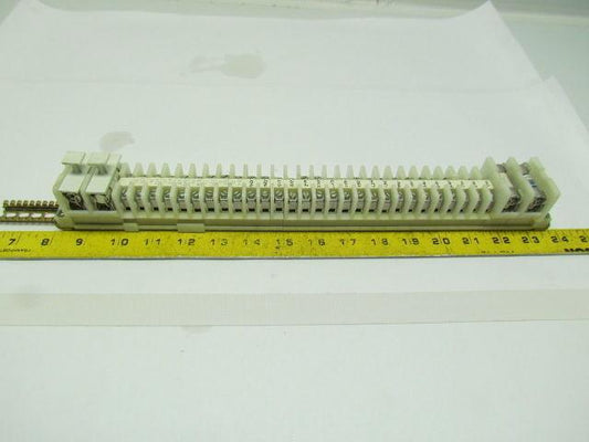 17-5/8" Long DIN Rail w/(28) 1492-CA Terminal Blocks &(4) 1492-CF Fuse Holders