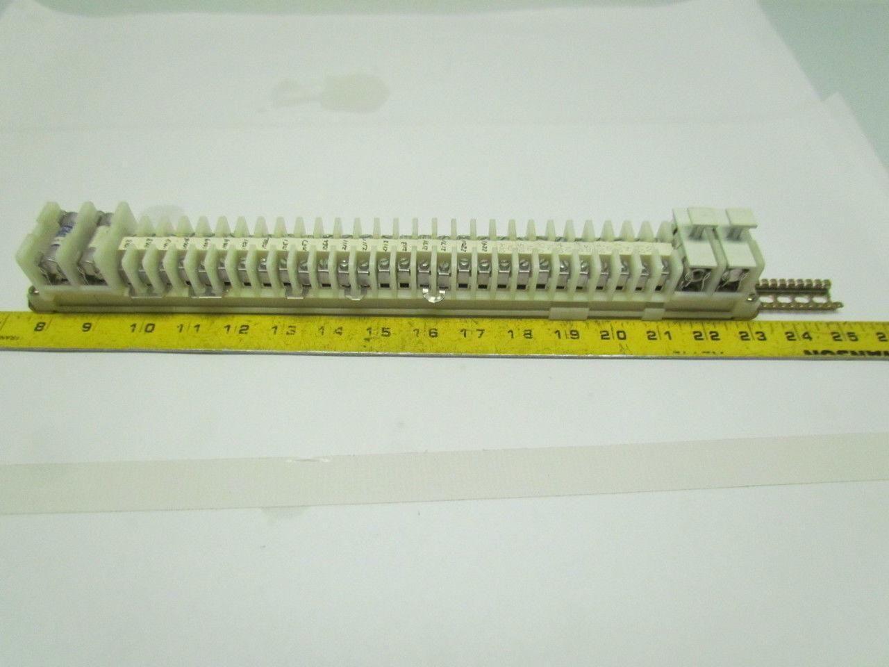 17-5/8" Long DIN Rail w/(28) 1492-CA Terminal Blocks &(4) 1492-CF Fuse Holders