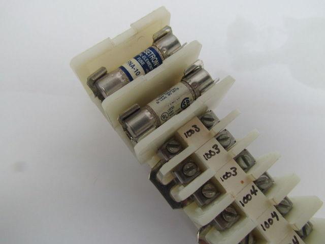 17-5/8" Long DIN Rail w/(28) 1492-CA Terminal Blocks &(4) 1492-CF Fuse Holders