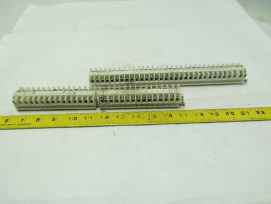 Allen Bradley 1492 Style F 62 Terminal Blocks On 7/8" Wide DIN Rail 11-1/2 Long