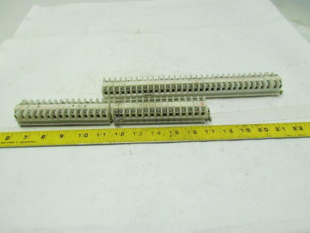 Allen Bradley 1492 Style F 62 Terminal Blocks On 7/8" Wide DIN Rail 11-1/2 Long