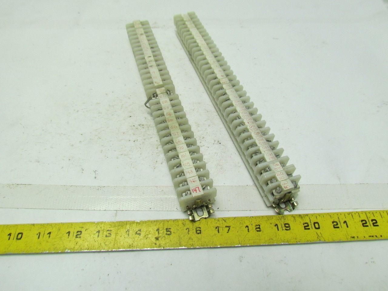 Allen Bradley 1492 Style F 62 Terminal Blocks On 7/8" Wide DIN Rail 11-1/2 Long