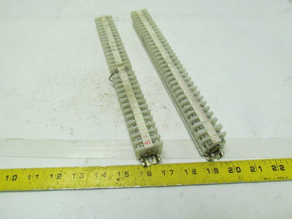 Allen Bradley 1492 Style F 62 Terminal Blocks On 7/8" Wide DIN Rail 11-1/2 Long