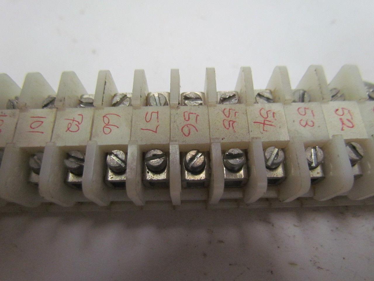 Allen Bradley 1492 Style F 62 Terminal Blocks On 7/8" Wide DIN Rail 11-1/2 Long