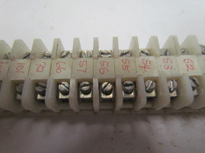 Allen Bradley 1492 Style F 62 Terminal Blocks On 7/8" Wide DIN Rail 11-1/2 Long