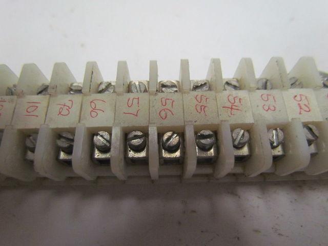 Allen Bradley 1492 Style F 62 Terminal Blocks On 7/8" Wide DIN Rail 11-1/2 Long