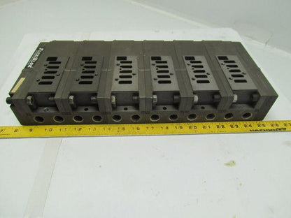 Numatics Flexiblok 005-131B 6 Manifold Blocks w/2 End Caps 1/4" NPTF Mark 15 Ser