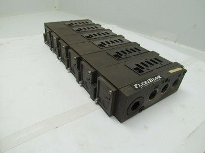 Numatics Flexiblok 005-131B 6 Manifold Blocks w/2 End Caps 1/4" NPTF Mark 15 Ser