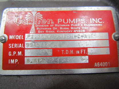Gusher P1.25x1.5-9SEH-C-A Centrifugal Pump 1-1/2" Inlet NPT 1-1/4" Outlet NPT