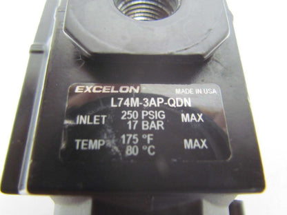 Norgren Excelon L74M-3AP-QDN Micro-Fog Inline Pneumatic Lubricator 3/8NPTF Ports