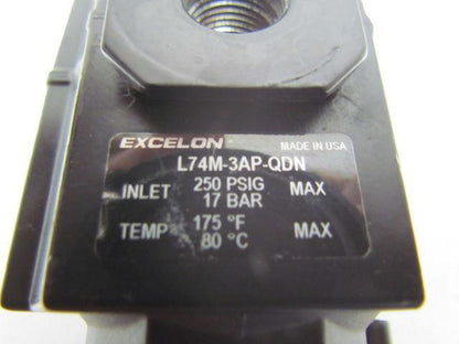 Norgren Excelon L74M-3AP-QDN Micro-Fog Inline Pneumatic Lubricator 3/8NPTF Ports