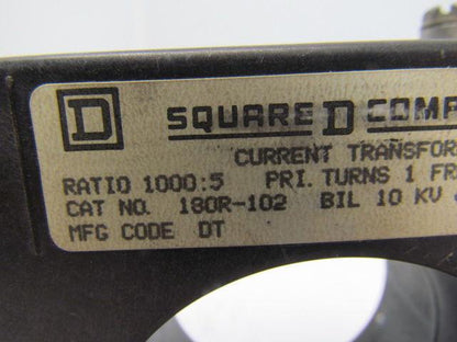 Square D 180R-102 Torroidal Current Transformer Ratio 1000:5 Freq 25-400HZ 10KV