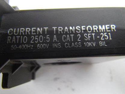 Ram Meter 2SFT-251 Current Transformer Ratio 250:5 600V 10KV 50-400HZ