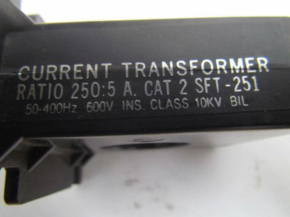 Ram Meter 2SFT-251 Current Transformer Ratio 250:5 600V 10KV 50-400HZ