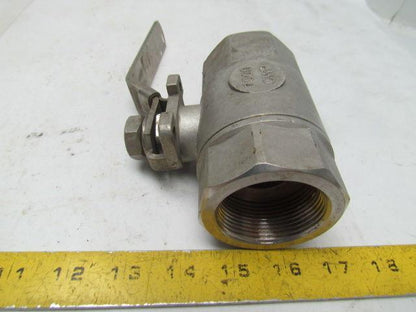 Sharpe Stainless Ball Valve 1-1/2"NPT 2 Piece Standard Port Locking Handle