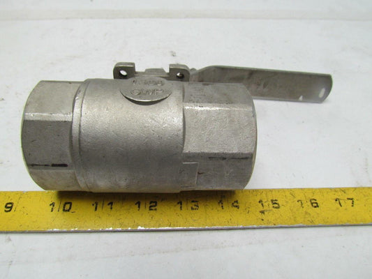 Sharpe Stainless Ball Valve 1-1/2"NPT 2 Piece Standard Port Locking Handle