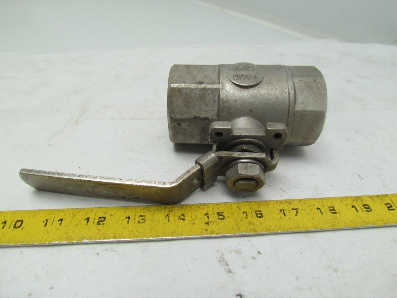 Sharpe Stainless Ball Valve 1-1/2"NPT 2 Piece Standard Port Locking Handle