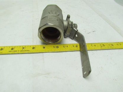 Sharpe Stainless Ball Valve 1-1/2"NPT 2 Piece Standard Port Locking Handle
