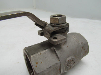 Sharpe Stainless Ball Valve 1-1/2"NPT 2 Piece Standard Port Locking Handle