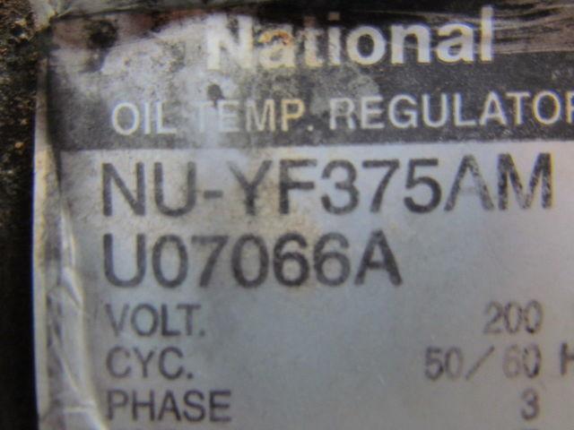 National Nu-YF375AM U07066A Oil Temp Regulator Unit 200VAC Hydraulic Cooling
