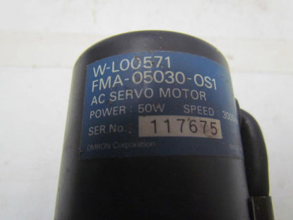 Omron W-L00571 FMA-05030-OS1 50W 3000 AC Servo Motor