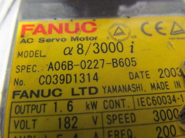 Fanuc A06B-0227-B605 AC Servo Motor W/Pulsecoder A860-2014-T301