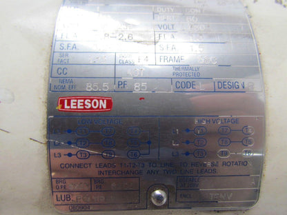 Leeson C6T34VC2H Washdown Electric Motor 1HP 230/460V 3PH 3450RPM 56C