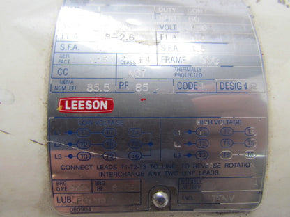 Leeson C6T34VC2H Washdown Electric Motor 1HP 230/460V 3PH 3450RPM 56C
