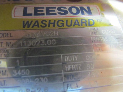 Leeson C6T34VC2H Washdown Electric Motor 1HP 230/460V 3PH 3450RPM 56C