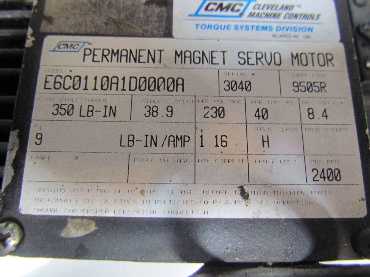Cleveland Machine E6C0110A1D0000A Vintage Brushless Permanet Magnet Servo Motor