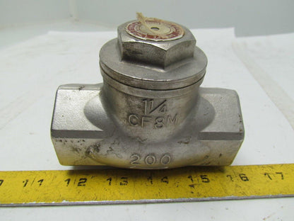 Sharpe 316 Stainless Swing Gate Check Valve 200PSI Water Oil Gas 1-1/4" NPT
