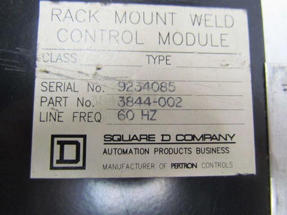 Square D 3844-002 SY/MAX Rack Mount Weld Control Module 60Hz