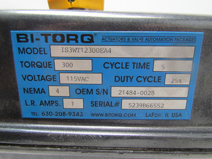 BI-TORQ IS3WT12300EA4 Electrically Actuated Full Port SS Ball Valve 1-1/4" NPT