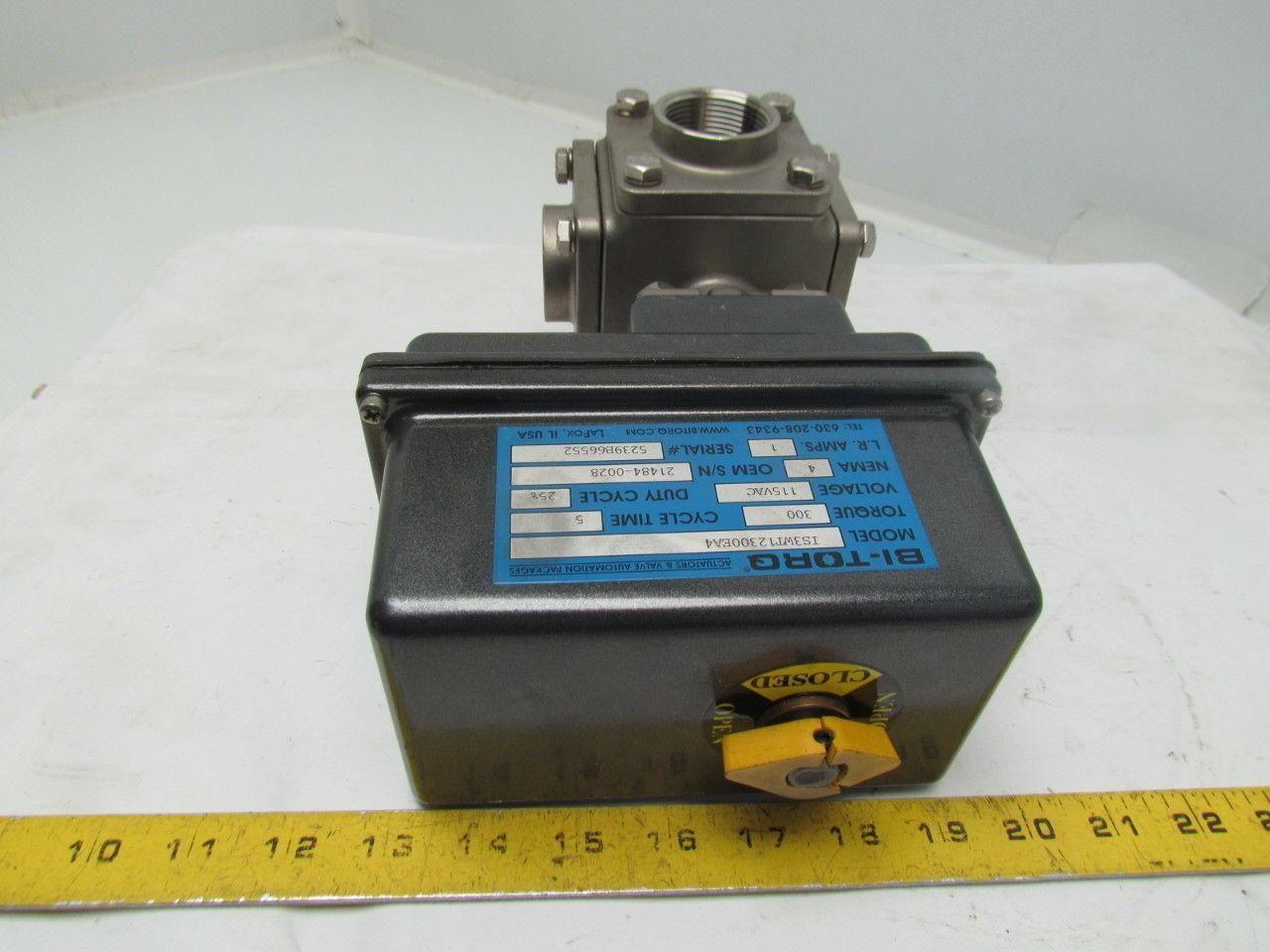 BI-TORQ IS3WT12300EA4 Electrically Actuated Full Port SS Ball Valve 1-1/4" NPT